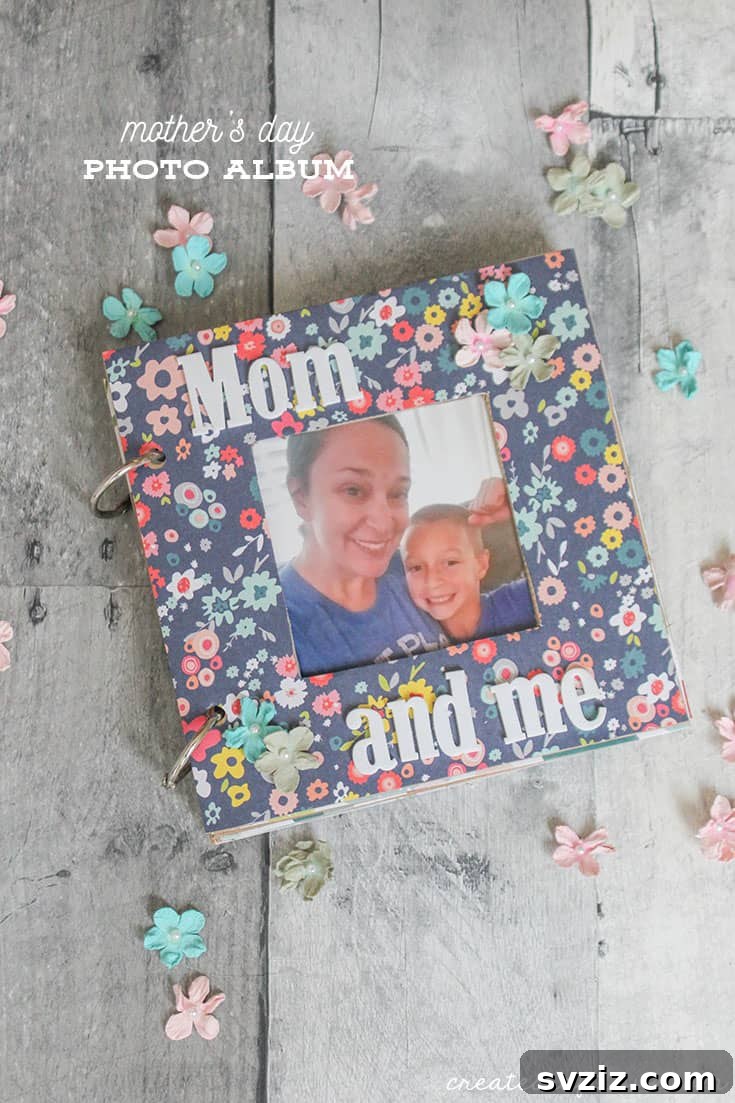 Embellished Mother's Day Photo Album with paper flowers