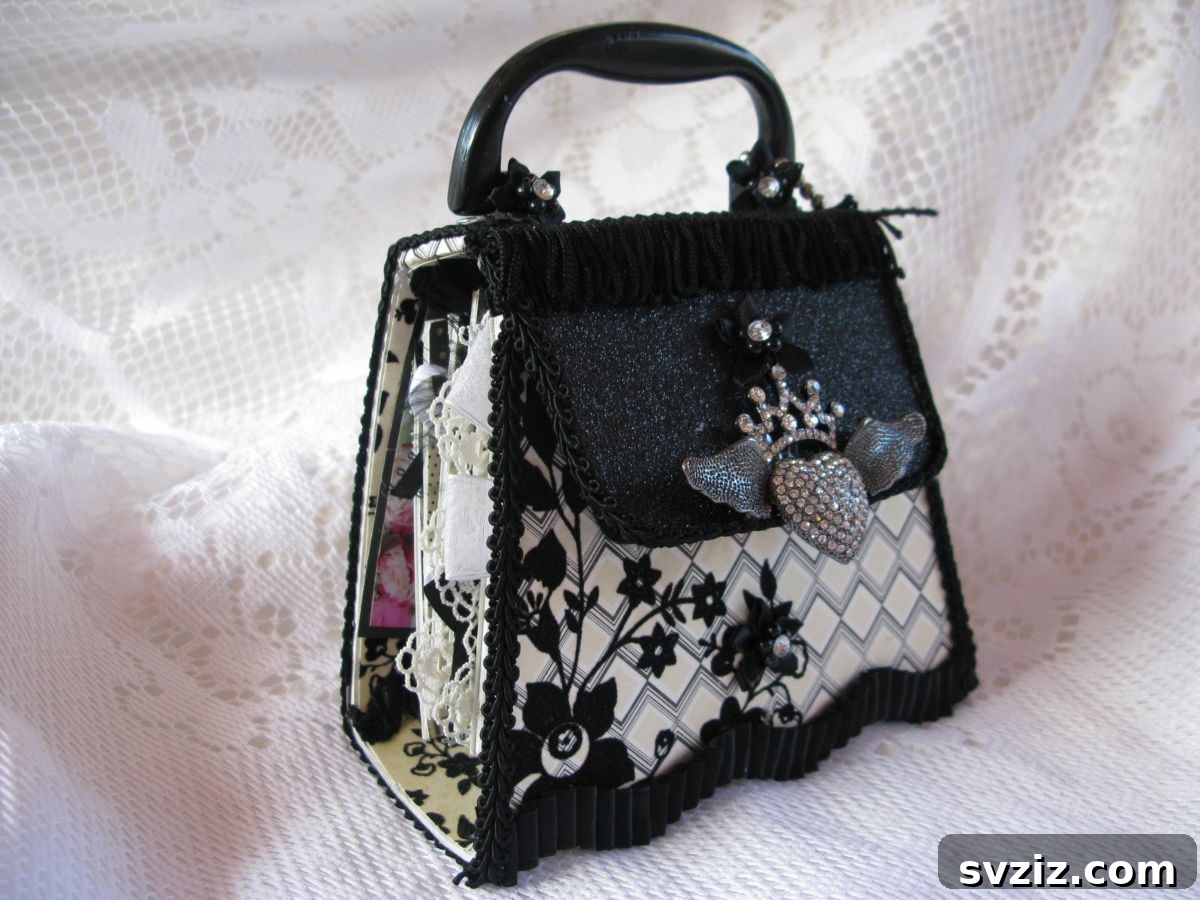 Purse Album with decorative lace trim