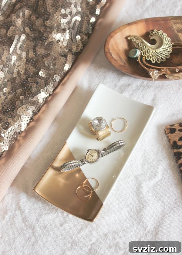 Crafted Wedding Gifts: High-End Style, Wallet-Friendly Price 12 Chic Gold-Dipped Jewelry Tray, a luxurious DIY gift for the bride