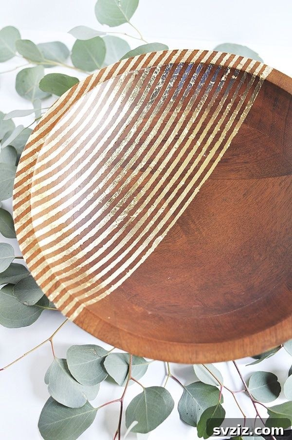 Crafted Wedding Gifts: High-End Style, Wallet-Friendly Price 14 Striped Gold Foil Wooden Bowl, a luxurious and versatile DIY wedding gift