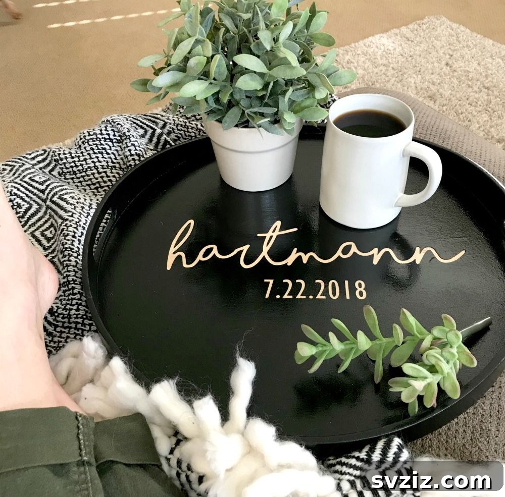 Crafted Wedding Gifts: High-End Style, Wallet-Friendly Price 3 DIY Personalized Tray, a chic and thoughtful wedding gift idea