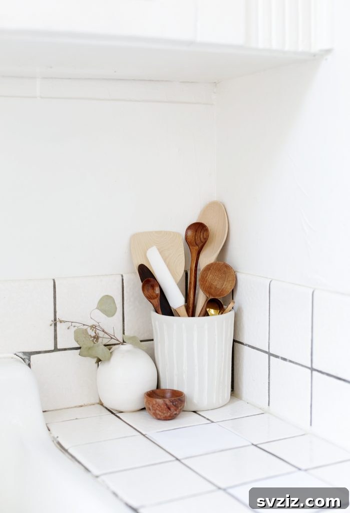 Crafted Wedding Gifts: High-End Style, Wallet-Friendly Price 21 Elegant Faux Ceramic Utensil Holder, a practical and stylish DIY kitchen gift