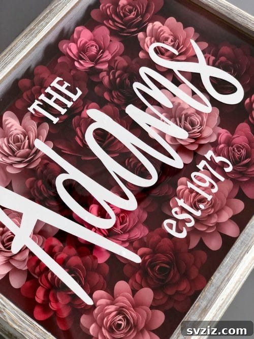 Crafted Wedding Gifts: High-End Style, Wallet-Friendly Price 4 Cricut Explore Air personalized gift, a shadow box frame with paper flowers