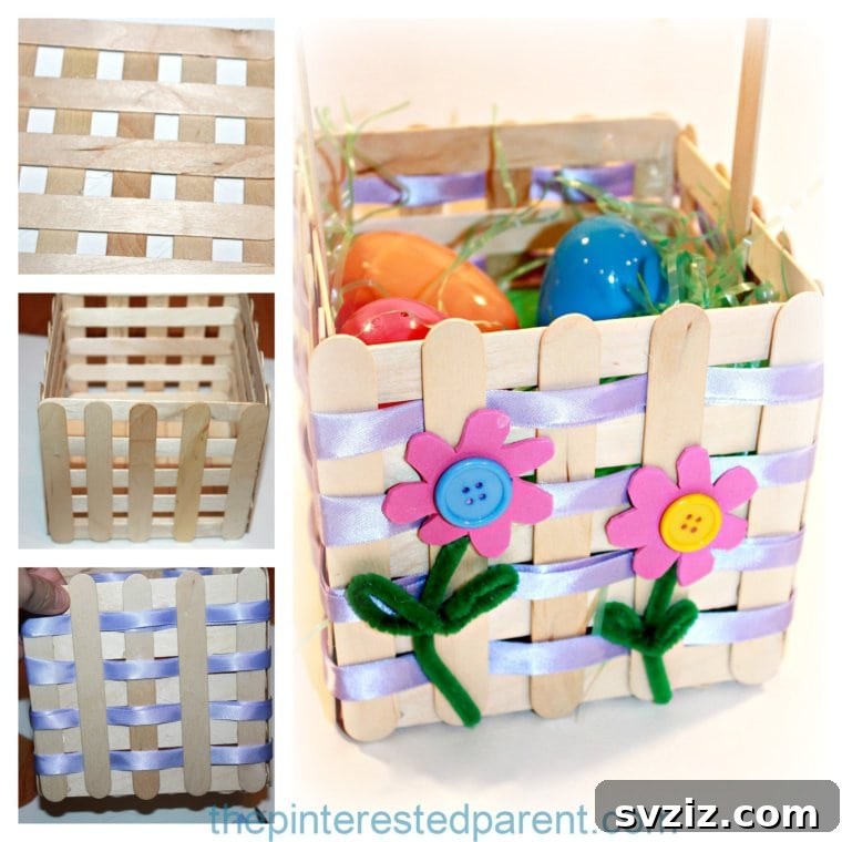 20 Unique Easter Basket Inspirations 12 Craft Stick Basket