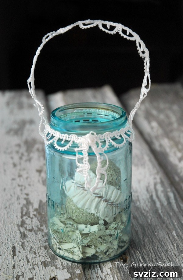 20 Unique Easter Basket Inspirations 16 Lace Trimmed Mason Jar