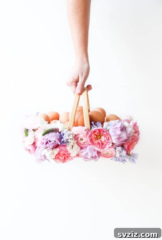 20 Unique Easter Basket Inspirations 3 Easter Basket with Fresh Flowers
