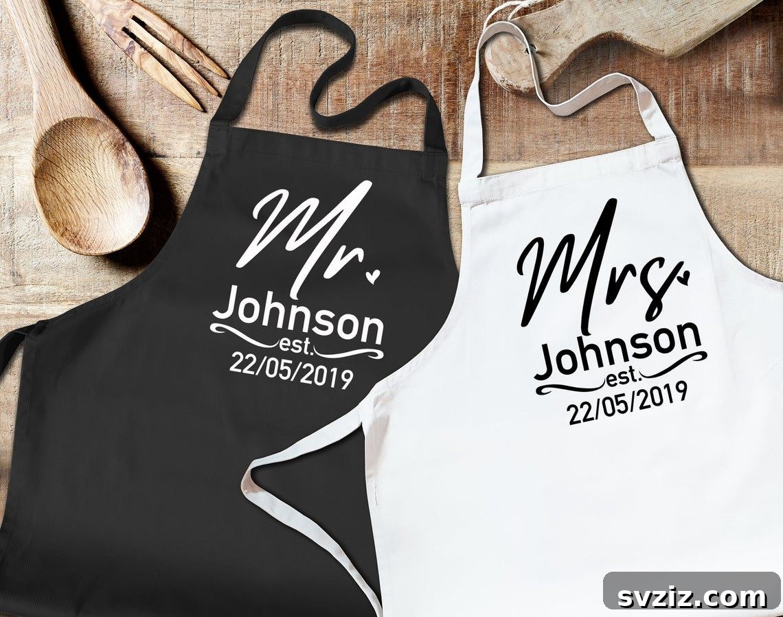Custom Mr. and Mrs. Aprons