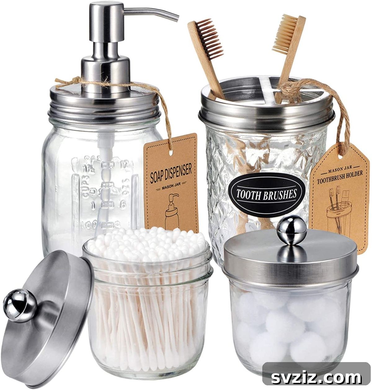 Stylish Mason Jar Bathroom Accessories