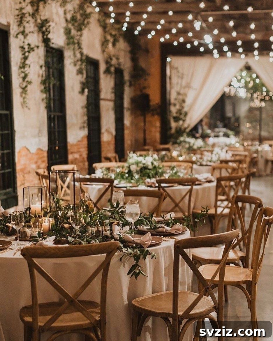Charming Rustic Wedding Decor Inspirations 22 Vineyard, Vines, and Fairy Lights
