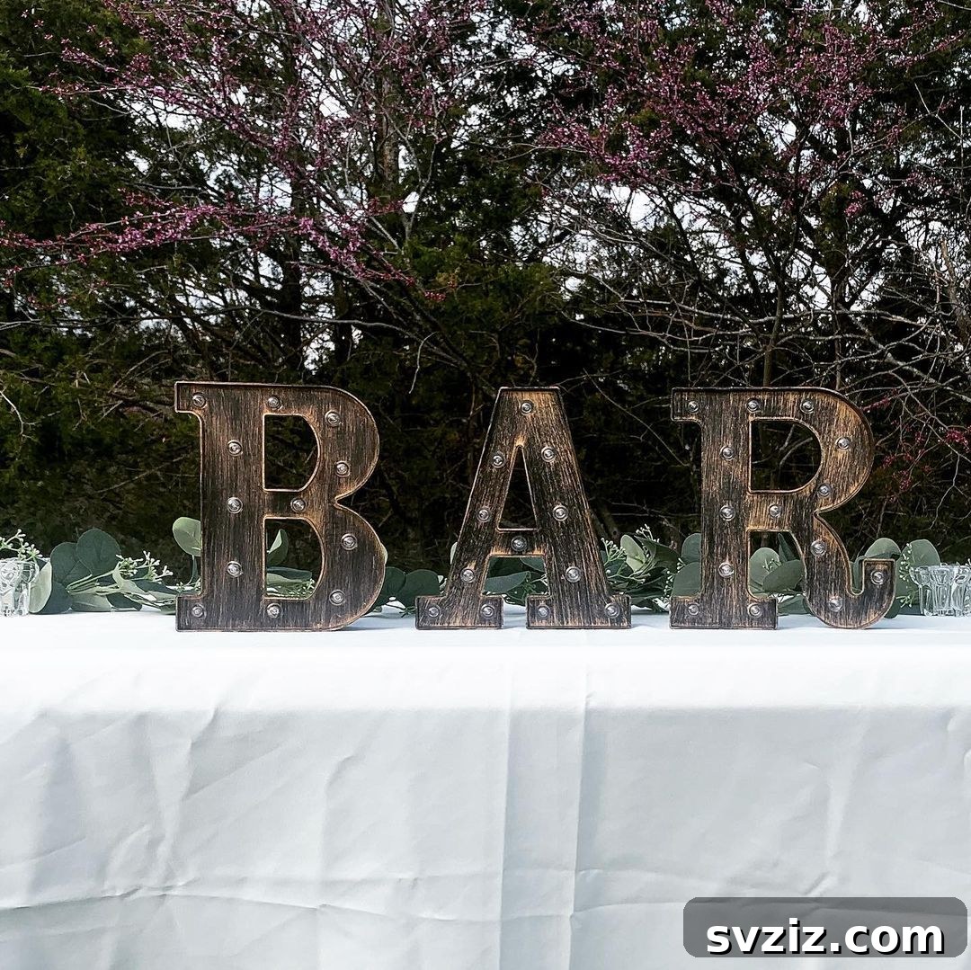 Charming Rustic Wedding Decor Inspirations 23 rustic bar sign