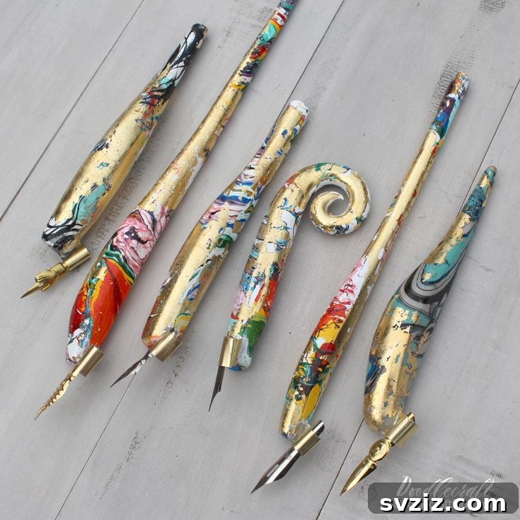 37 Brilliant Resin Projects You'll Be Obsessed With 11 Marbled Gold Leaf Resin Oblique Holders