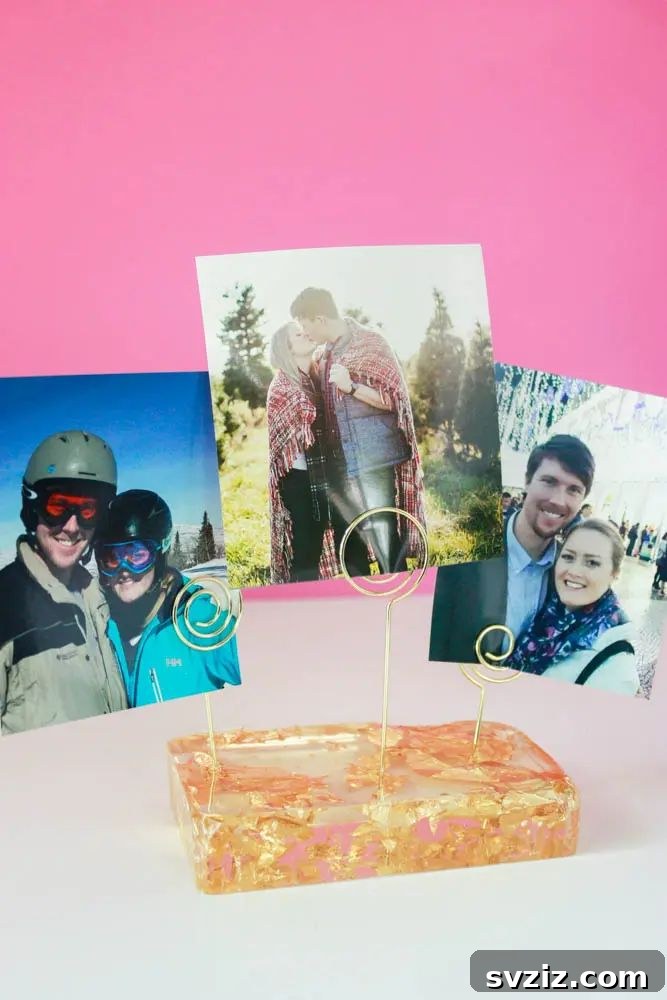 37 Brilliant Resin Projects You'll Be Obsessed With 37 DIY Resin Photo Holder Or Stand