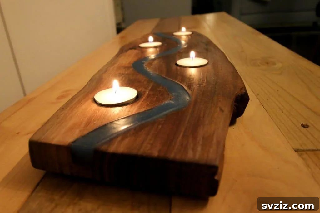37 Brilliant Resin Projects You'll Be Obsessed With 7 Resin River Candle Holder