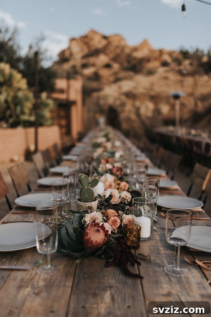 Unique Cacti and Blooms Centerpiece, featuring angel wing cacti for a desert-chic wedding.