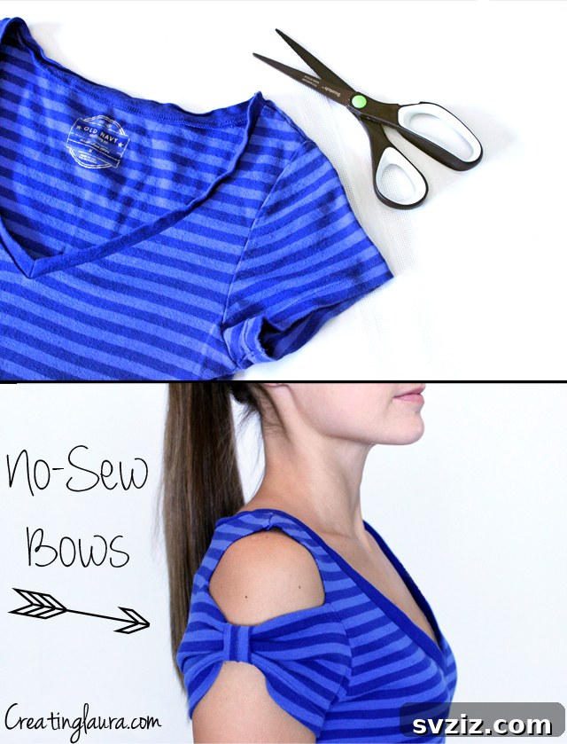 No-Sew Bow-Sleeve T-Shirt