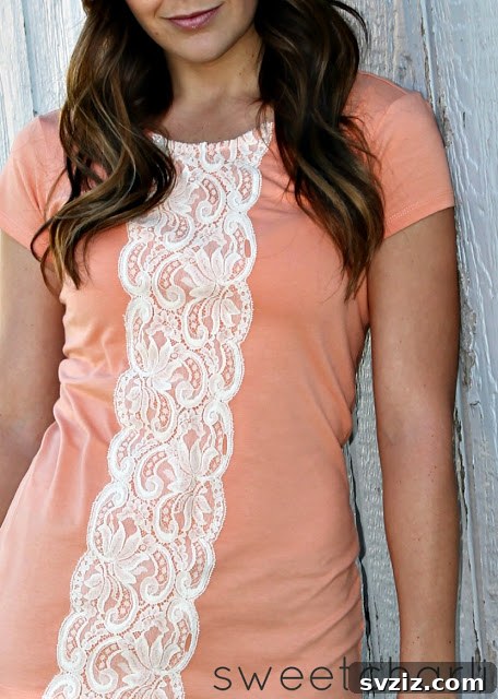 Lace Strip Down A Shirt