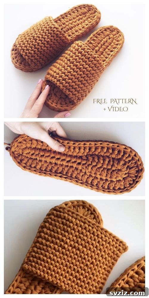 Chunky T-Shirt Yarn Crochet Slippers