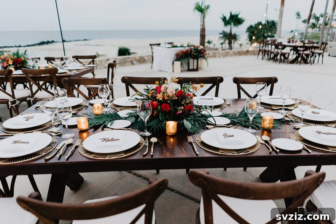 31 Next-Level Wedding Reception Ideas 11 Beach wedding reception with candles at sunset