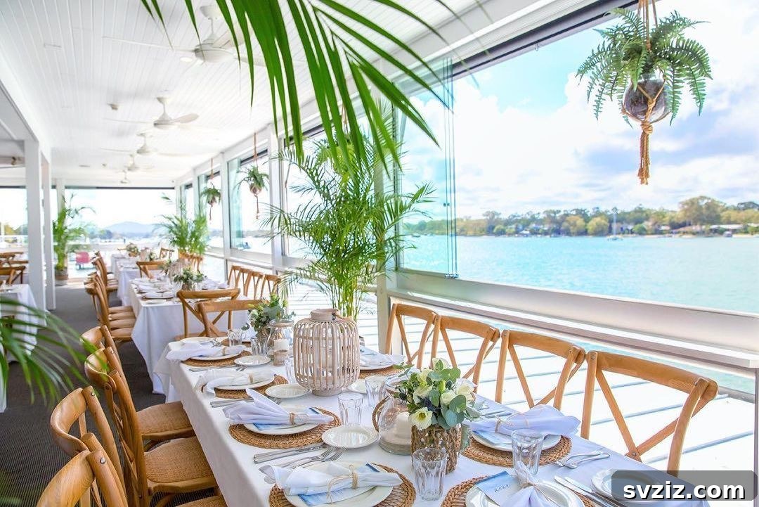 31 Next-Level Wedding Reception Ideas 19 Tropical wedding brunch reception with braided placemats