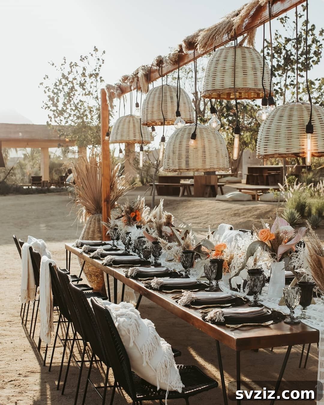 31 Next-Level Wedding Reception Ideas 8 Cozy Bohemian wedding reception decor with natural elements